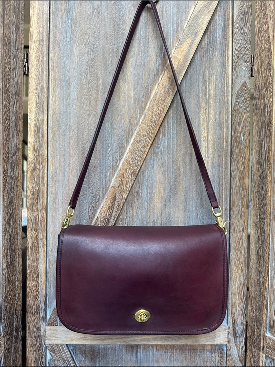 Coach Handbags - Coach RARE Vintage Oxblood Burgundy Leather Clutch Crossbody HARD TO FIND!!